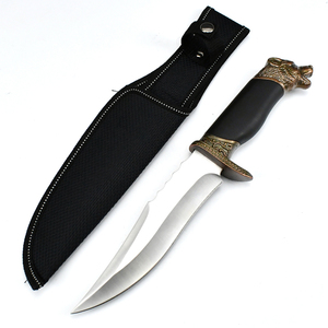 Cuchillo de caza Damasco profesional de calidad superior OEM ODM personalizado al por mayor hoja fija portátil con vaina de supervivencia - Product Image 3