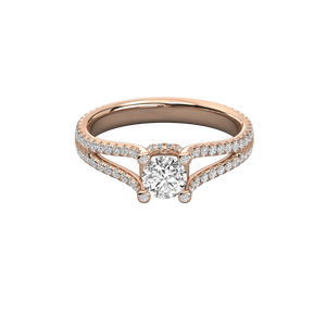 Anillo de compromiso de oro de 9K con diamante solitario cultivado en laboratorio, brillo brillante, claridad VS, certificado IGI, oro amarillo con tecnología de incrustación de 10K - Product Image 3