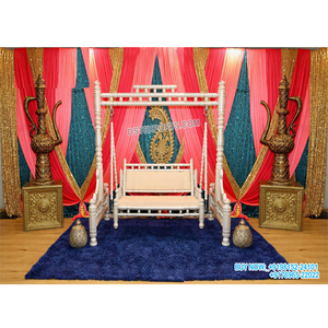 Muslim Wedding Bangle Ceremony Bridal Swing Pakistani Wedding Sangeet Stage Swing Muslim Walima Shagun Ceremony Factory <b>Sale</b> USA - Product Image 1