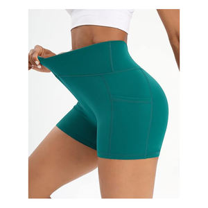 Vêtements pour femmes Gym Spandex Stretchy Yoga Compression avec poches latérales meilleur short de yoga stretch court yoga - Product Image 5