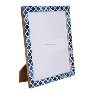 กรอบรูปเรซินคุณภาพสูงสำหรับตกแต่งโต๊ะสำนักงานกรอบเรซินสี่เหลี่ยมสีขาวและสีฟ้าจากนักออกแบบ - Product Image 3