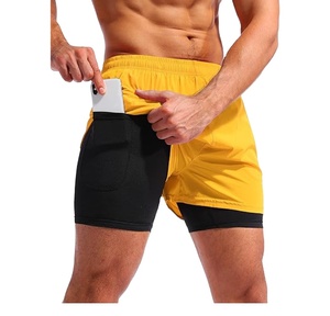 Short de sport double couche 2-en-1 à séchage rapide pour homme, camouflage, idéal pour la course et l'entraînement – Personnalisation bienvenue - Product Image 5