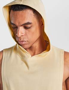 <b>Mens</b> fitted <b>sleeveless</b> workout <b>hoodie</b> gym fitness wear designed for bodybuilding training - Product Image 3