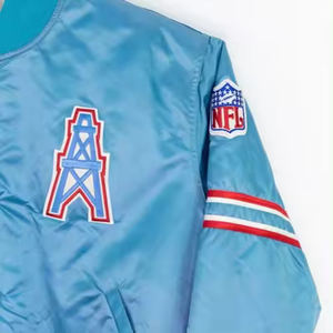 2024 New Design High Quality Men's Satin Varsity <b>Jacket</b> Plus Size <b>Patchwork</b> with Embroidered Stand Collar Winter Fashionable - Product Image 3