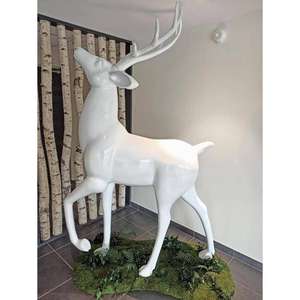 Escultura de Reno blanco, suministros para eventos, estatua de Reno de alta calidad, tamaño real, Navidad, vacaciones, decoración del hogar, modelo de Reno - Product Image 1