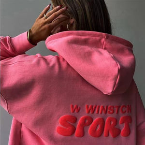 Wholesale Custom Youth Pullover Fashion <b>Jumpers</b> Loose Womens 420G 3D Puff Hoodie Cotton Heavyweight Unisex Puff Printing Hoodies - Product Image 5