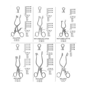 Rétracteur chirurgical manuel auto-retenant Wullstein en acier inoxydable 13 cm, pointu et arrondi, 3x4 dents, tailles assorties - Product Image 6