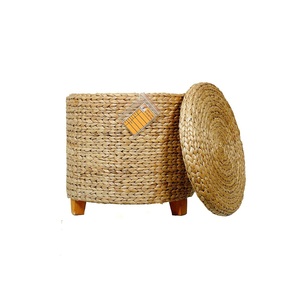 Hecha a mano 100% Jacinto de agua natural Silla otomana Ecológica Flexible Muebles para el hogar Mejor precio Cajas de almacenamiento Contenedores para - Product Image 5
