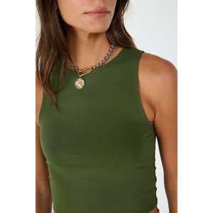 Top Corto Informal con Mangas Cortas y Cuello Redondo, con Logotipo Frontal, Corte Regular, Ropa de Algodón - Product Image 6