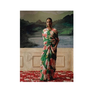 Vestido de gasa con estampado de seda de calidad superior elegante, estilo a la moda para fiestas, ropa informal, precio al por mayor disponible - Product Image 1