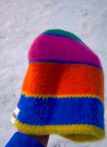 Gorro de mohair con parche bordado desgastado 100% lana cambio rápido y precios bajos todos los colores de Tansy Industry - Product Image 4