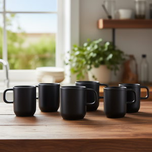 แก้วกาแฟเซรามิกสีดำ Uno 6 ใบ ขนาด 300 มล. - Product Image 3