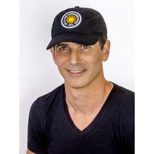 Hand Embroidered 5-Panel Curved Brim <b>Cap</b> in Black-100% Polyester - Product Image 1