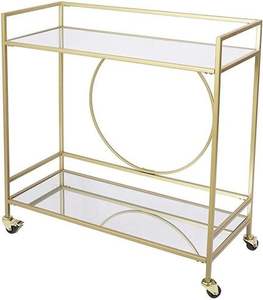 Recién llegado, último diseño, acabado dorado, esclavos de vidrio de 3 niveles, carrito de servicio de Metal, accesorios de servicio de hotel de Venta caliente - Product Image 6