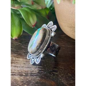 Alex Sanchez Turquoise <b>Sterling</b> <b>Silver</b> <b>Adjustable</b> Statement <b>Ring</b> - Product Image 4
