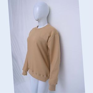 Sweat-shirt à col rond pour femme, automne-hiver, doublé polaire, impression de logo personnalisée, sweat-shirt uni de haute qualité avec badge - Product Image 3