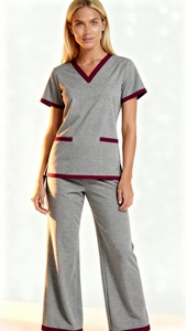Conjunto de Uniforme Médico de Enfermera de Verano 2025, Nuevo, Moderno y Cómodo, con Cuello en V, Pantalones y Blusa, Uniforme de Hospital para Mujer, Venta al por Mayor - Product Image 3