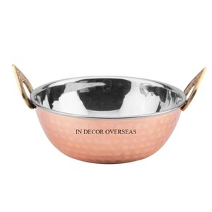 Finition couleur argent la plus exigeante brillant poli métal de qualité supérieure forme ronde Kadhai Home & Hotel ustensiles de cuisine fournitures - Product Image 4