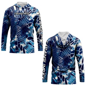 Sweat à capuche à manches longues avec logo personnalisé, sublimation, imperméable, UPF50+, chemises de chasse, sweat à capuche de protection solaire, équipement de pêche performant - Product Image 1