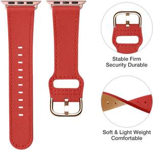 Bracelets en cuir populaires compatibles avec le bracelet <span class=keywords><strong>Apple</strong></span> <span class=keywords><strong>Watch</strong></span> Bracelet en cuir véritable pour femmes hommes IWatch SE Series 10 9 8 <span class=keywords><strong>7</strong></span> 6 5 4 3 2 1 - Product Image 2