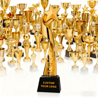 Trophée étoile de cristal élégant Danse Métal Lettrage Résine UV Imprimé Plaque Prix Sport Acrylique Matériel Trophées Médailles et Plaques