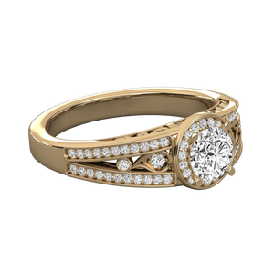 Anillo de Diamantes Solitario de Oro de 14K SHINE para Damas, Elegante Anillo de Compromiso con Diamantes - Product Image 2