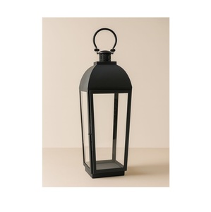 Decorative Metal <b>Lantern</b> Modern Minimalist Table <b>Indoor</b> Outdoor Home Accent <b>Light</b> Candle Fixture Christmas Easter Waterproof - Product Image 2