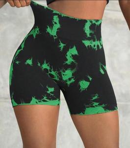 Shorts de sport personnalisés pour femmes, pantalons de sport en nylon spandex à taille haute élastique avec motif solide, tailles personnalisées - Product Image 3