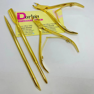 Dorlon 5.5ดันหนังกำพร้าที่ตัดเล็บสแตนเลสชุบทองคุณภาพระดับพรีเมี่ยม "เครื่องมือทำเล็บที่มีสีปรับแต่งได้ - Product Image 1