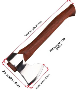 Hacha Industrial Multifuncional Tipo Tomahawk con Mango de Acero y Hoja de Acero con Alto Contenido de Carbono para Campismo y Montañismo - Product Image 4