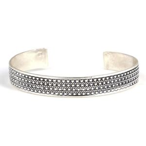 Handmade 925 Sterling Silver 3-Compartment Wavy Filigree <b>Bracelet</b> Fine <b>String</b> Design - Product Image 2