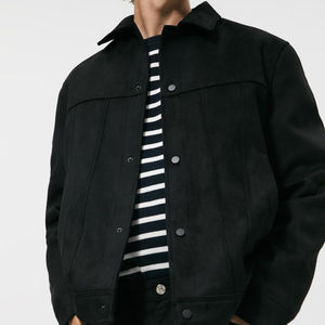 High Quality Casual Luxury Suede Shacket Custom Button Blank Cropped <b>Work</b> <b>Jacket</b> for Winter <b>Jacket</b> Men - Product Image 6