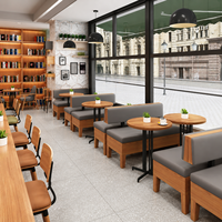 Ensemble de table et de chaises de restaurant en bois moderne pour 2 personnes, mobilier de restauration commercial, ensembles de salle à manger pour la restauration rapide, pour café, salon de thé