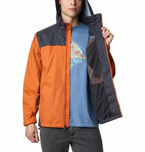 High Street Style Plain Dyed Winter Windbreaker <b>Jacket</b> Woven Fabric with Stand <b>Collar</b> Full Zipper Coated Outdoor Wear in Black - Product Image 2