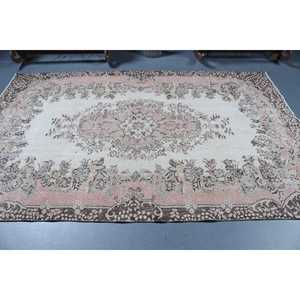 Tapis turc vintage 5,3 x 8,6 pieds, grand tapis, tapis en laine rose - Product Image 3