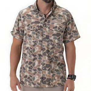 Camisa con botones de pesca para hombre Material ligero transpirable respetuoso con el medio ambiente con UPF 50 + diseñado para uso al aire libre de verano - Product Image 1