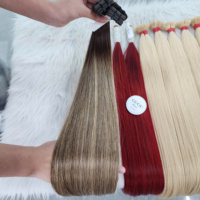 Extensions de cheveux vierges vietnamiens Super Double Hair à kératine, pointe plate, lisses, blondes, pré-collées, couleur personnalisée, teintes, haute qualité