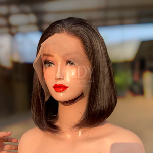 13x4 HD ren xương thẳng Bob nhà tài trợ duy nhất phần mở rộng tóc con người Tóc Bob cho phụ nữ da đen - Product Image 3