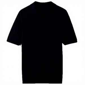 Polo de Manga Corta para Hombre, Color Sólido, Tejido, Estilo Casual, Largo Regular - Product Image 1