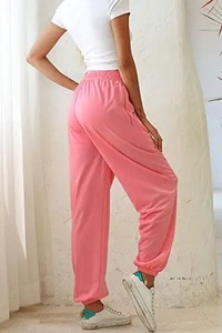 Baggy Joggers de bonne qualité pour femmes sur mesure votre propre style avec décoration en dentelle tissu polaire à bas prix pour l'hiver - Product Image 3