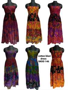 2022เดรสลำลองยาวถึงพื้นมีซิปสำหรับสุภาพสตรีผ้าฝ้ายพิมพ์ลายดอกไม้ดีไซน์ล่าสุด - Product Image 3