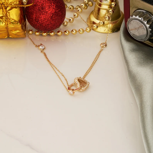 Pendentif coeur et solitaire en or massif 14 carats pour femme Bijoux fantaisie Nelace avec breloques Moissanite - Product Image 4