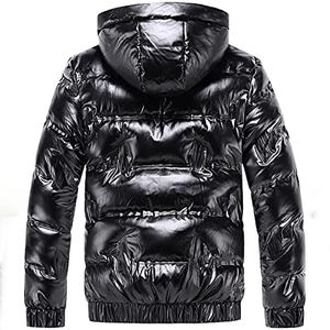 Manteau d'hiver de couleur unie pour l'extérieur, manteau chaud et épais pour hommes, veste bouffante, logo personnalisé, veste d'extérieur, vente en gros - Product Image 2