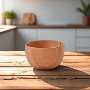 Pure Beechwood Salad Bowl for <b>Fresh</b> Fruit <b>Vegetable</b> Mix Healthy Meal and Kitchen Use - Product Image 1