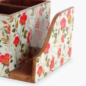 Cubiertos de madera con diseño floral, tenedor decorativo, cuchara y cuchillos, soporte de almacenamiento de utensilios de cocina y carrito de utensilios a bajo precio - Product Image 4