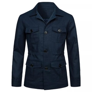 Exclusive Wholesale Customizable High Street Canvas Safari Jackets 100% Cotton Eco-friendly <b>Men's</b> Front Premium Designer Service - Product Image 4