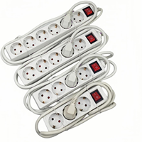 Rallonge électrique chinoise à 5 prises avec interrupteur 16A/250V 3680W, longueur 1,5-5m, couleur blanche, Don Feliz