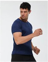 2023 nouveaux vêtements de sport élégant en gros tricoté entraînement t-shirts pour hommes décontracté à manches courtes vêtements de sport pour le travail conception vierge