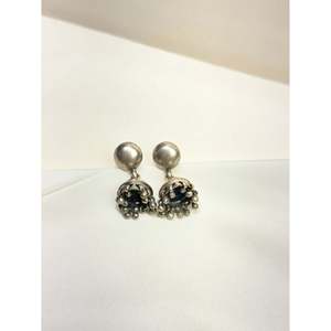 925 Silver Jhumka <b>Earrings</b> Tridha Plain Silver Cultural Collectible Jewelry - Product Image 3