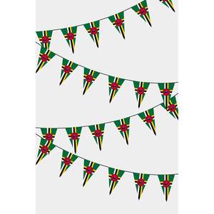 Guirnalda Triangular con la Bandera de Dominica para Decoración de Fiestas - Product Image 1